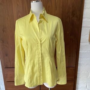 NWT - Hugo Boss - Yellow Long Sleeve - Side Zip Blouse - Size 10